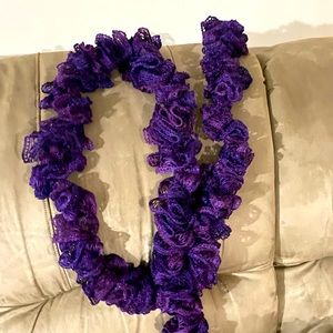 Purple ruffle scarf